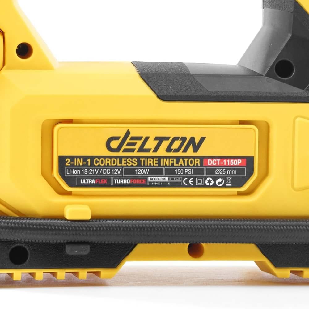 เครื่องสูบลมไร้สาย (เฉพาะเครื่องเปล่า) DELTON รุ่น DCT-1150P 20V_8
